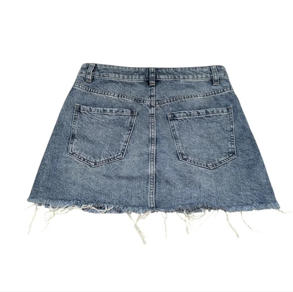 WE THE FREE Free People Zip up Jean Skirt Size 27 - Picture 3 of 9